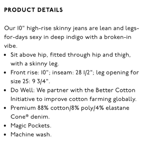 Madewell 10" High Rise Skinny Jeans Size 29 - Picture 14 of 14